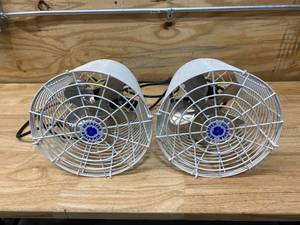 lot 7 image: SCHAEFER Lot of 2-  8 in Standard-Duty Industrial Fans, Stationary, Wall, 115V AC