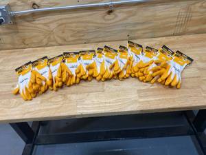 lot 113 image: TOLSEN Lot of 12 Pairs of-  Working Gloves Latex Anti-Skid Textured Palm Dip Industrial.  Size 10XL