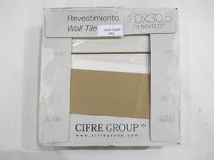 lot 543 image: Cifre Ceramica Bulivar Collection Ivory White 10 x 30.5 Inch Wall Tile (1 Box - 33 Tiles)
