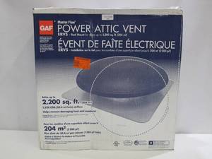 lot 555 image: GAF Master Flow 1250 CFM Weathered Wood Power Roof Mount Attic Fan