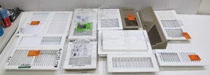 lot 580 image: Lot of 10 Floor Registers, Heating AC Vents, Heating Cooling Grates - WhiteBrown
