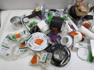 lot 605 image: 25 Lb Box Lot of Assorted PVCMetal  Plumbing Parts Elbows Flanges Etc