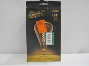 lot 619 image: Feit Electric 60-Watt Equivalent ST52 Dimmable Spiral Filament Oversized Amber Glass E26 Vintage Edison LED Light Bulb, Warm White