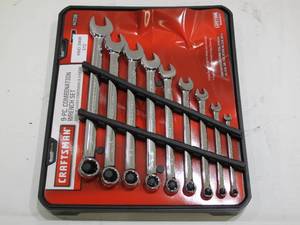 lot 512 image: Craftsman 9-Piece SAE Standard Combination Wrench Set - New