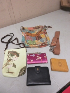 FOSSIL CLOTH HANDBAG, ETIENNE AIGNER WALLET AND THAILAND ELEPHANT WALLET