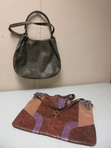 PLINIO VISONA LEATHER SHOULDER BAG AND JESSICA SIMPSON TEXTURED BAG