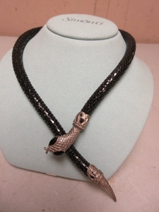 UNUSUAL, COBRA, CHOKER STYLE, BEJEWELED NECKLACE