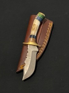 Extraordinary Custom Damascus Steel Stag Knife