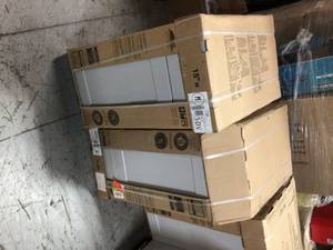 Lot of 4 Shaker Dove Gray Stock Assembled Lazy Susan Corner Base Kitchen Cabinet (28.5 in. x 34.5 in. x 16.5 in.) by Hampton Bay