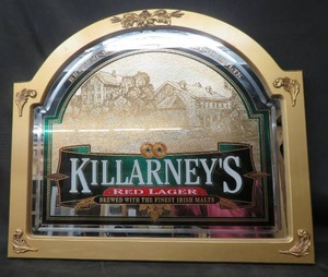lot 3 image: KILLARNEYS RED LAGER IRISH MALT MIRROR  BEER SIGN