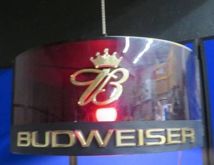 lot 6 image: BUDWEISER HANGING LIGHT.