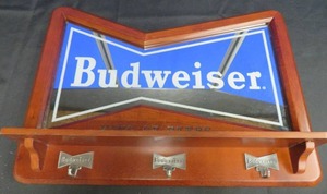 lot 9 image: BUDWEISER SHELF WITH HOOKS (NEW)