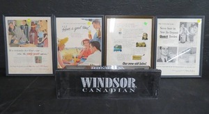 lot 32 image: FRAMED VINTAGE BAR ADVERTISMENTS  WINDSOR BAR FRUIT TRAY