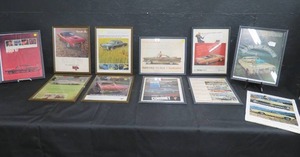 lot 48 image: 10 VINTAGE CAR PICTURES IN FRAMES 1 WITHOUT FRAME
