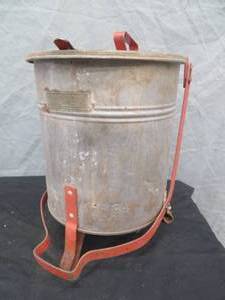 lot 96 image: 1920S JUSTRITE GALVANIZED OIL RAG  TRASH CAN