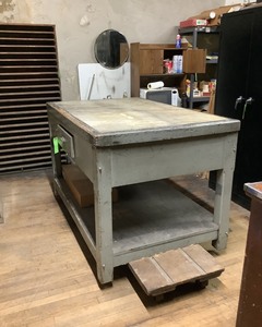 lot 24 image: Antique Newspaper Layout Table