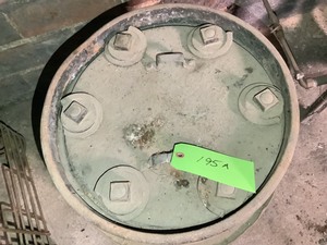 lot 195A image: Vintage Steel Storage Drum with Lid