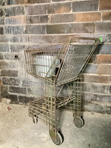 lot 191 image: Early Americana Steel Shopping Cart