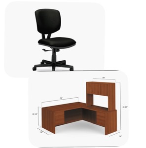 lot 30 image: HON Desk and Office Chair - new in box