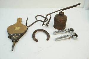 lot 32 image: Fire bellow, foot pegs and more