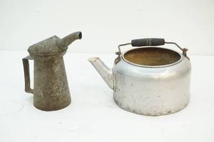 lot 51 image: Vintage oil can and kettle