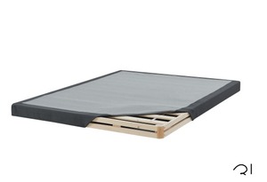 lot 21 image: Quick Assembly Wood Foundation with Cover 4 in. Queen Low Profile Mattress Foundation Replacement Box Spring