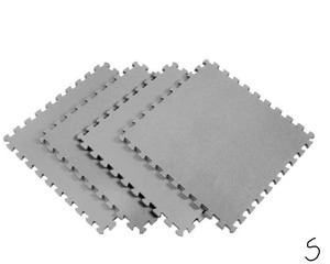 lot 5 image: NORSK Multi-Purpose 24 in. x 24 in. Interlocking Gray Foam Flooring Recyclamat (4-Pieces)