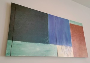 lot 32 image: Large Abstract Canvas Painting