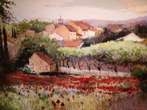 lot 35 image: Large Framed Scenic Painting