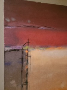 lot 65 image: Colorful Abstract Canvas Painting