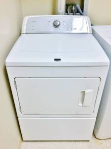 MSRP $800 Maytag Bravos X Series&nbspMEDX500XW27 Inch Electric Dryer with 7.4 cu. ft. Capacity, 10 Drying Cycles, 4 Temperature Settings, 6 Custom Options, GentleBreeze w IntelliDry Sensor and Smooth Balance Suspension - Great Working Condition