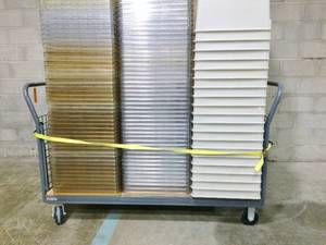 MSRP $800 Uline 3 Sided Heavy Duty 2000lb Capacity Side Panel Platform Truck With Removable Steel Mesh Panels, Quiet Moving Wood Deck &amp Non Marking Caster Wheels&nbsp Built To Last A Lifetime&nbsp Contents Not Included