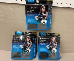 lot 34 image: 6 Mission Kids Neck Cooling Neck Gaiters.  