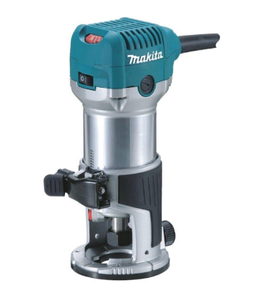 lot 113 image: MAKITA 6.5 Amp 1-14 HP Corded Fixed Base Variable Speed Compact Router with Quick-Release. 
