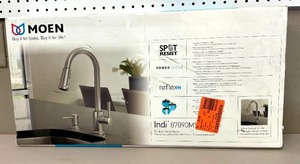lot 48 image: MOEN Indi Single-Handle Pull-Down Sprayer Kitchen Faucet with Reflex and Power Clean in Spot Resist Stainless