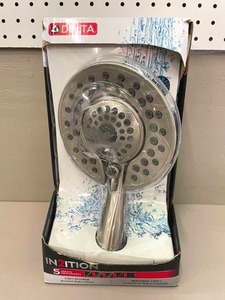lot 69 image: Delta&nbspIn2ition Two-in-One 5-Spray 6.8 in. Dual Wall Mount Fixed and Handheld Shower Head in Brushed Nickel