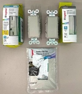 lot 70 image: Legrand Paddle Switch and GFCI Outlet Lot