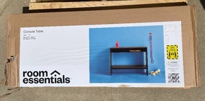 lot 25 image: Room Essentials Black Console Table Desk.