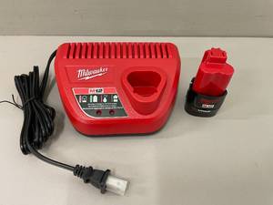 lot 101 image: Milwaukee Tools M12 Battery and Charger