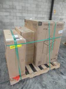 UNTOUCHED WHOLESALE PALLET CONTAINING VANITY CABINET, MEDICINE CABINETS AND MORE
