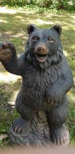 lot 422 image: 3 Foot Tall Ceramic Waving Bear Statue