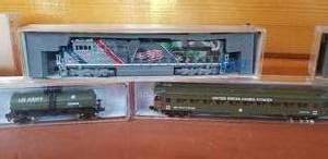 lot 403 image: Kato N Scale Model Train Spirit of the Pacific Engine 1943  4 US Army Trains
