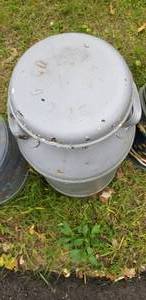 lot 97 image: 3 Vintage Old Milk Cans