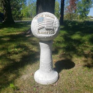 lot 414 image: Patriotic Concrete Lawn Globe