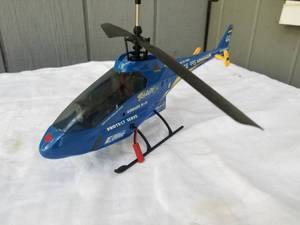 lot 279 image: E-Flite Blade CX RTF Electric Coaxial Micro Helicopter- Blue Police K-9