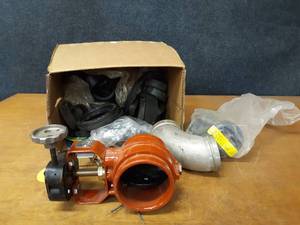 lot 352 image: Lot of Victaulic Type Gaskets and Kennedy 4 Butterfly Valve 300 PSI Part No. G300