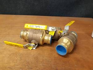 lot 289 image: Lot of (3) Apollo 2 Brass Press Type Ball Valves - Part No. 77W-108-01