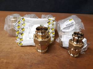lot 293 image: Lot of (10) VIEGA ProPress Brass 1-12 and 2 Pipe Unions