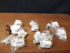 lot 299 image: Lot of (52) VIEGA ProPress Brass Fittings - 1-14 up to 2