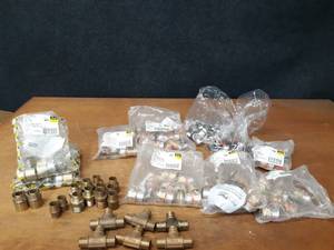 lot 300 image: Lot of (100) VIEGA 1 PureFlow PEX Press Brass Fittings